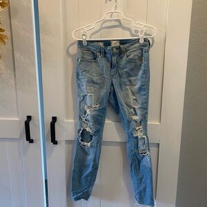 Distressed Light Blue Womens Jeans